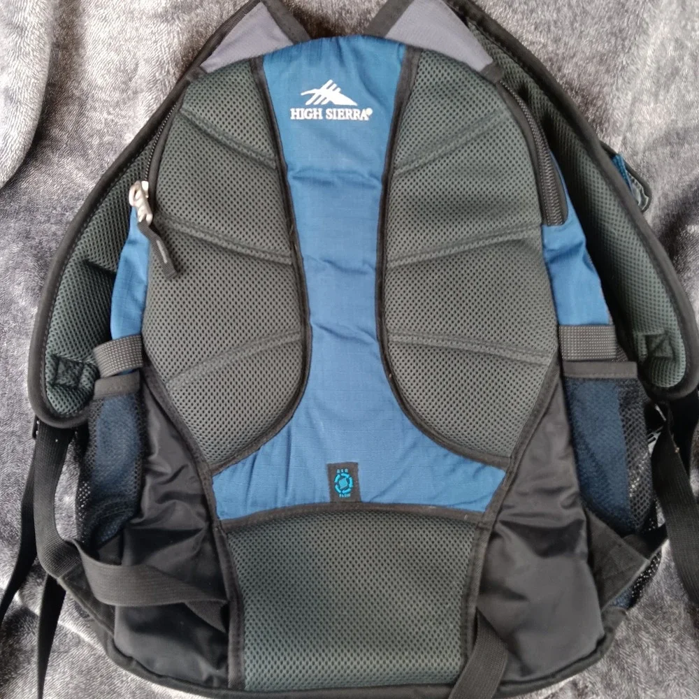High Sierra Backpack Blue Gray‎ School Travel Hiking Book Bag